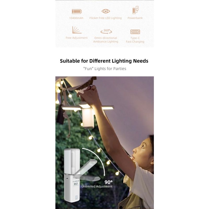 Klarus CL2 750 Lumen Freefolding Camping Light Portable Eye-caring Versatile Lamp with 7 Light Modes