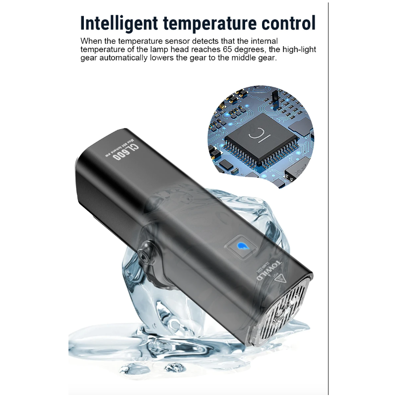 TOWILD CL600 Bike Light USB Rechargeable Front Lamp with High Lumen Brightness Waterproof Design 2000mAh