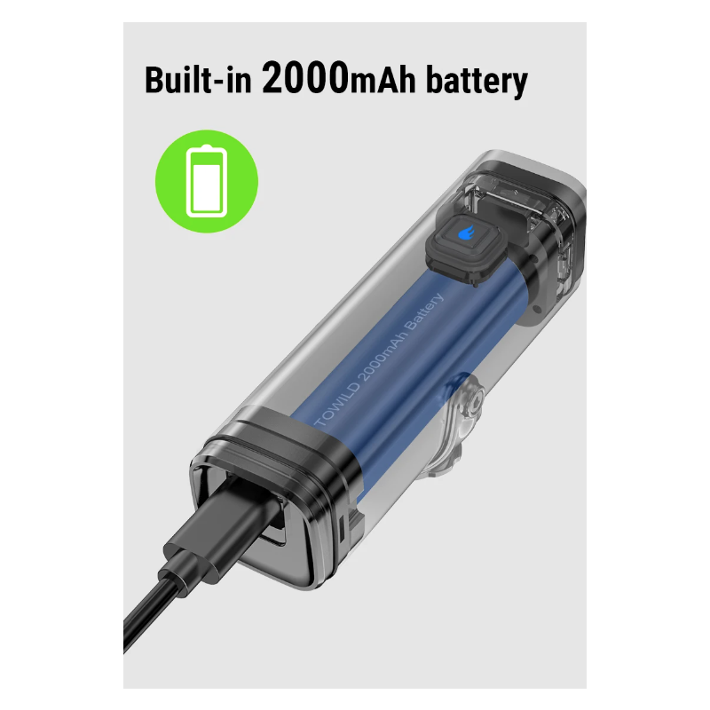 TOWILD CL600 Bike Light USB Rechargeable Front Lamp with High Lumen Brightness Waterproof Design 2000mAh