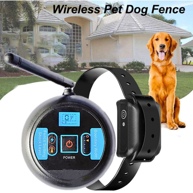 Wireless Dog Electric Fence System Rechargeable Collar Waterproof Adjustable Safe Play Area for Dogs 200 Meters