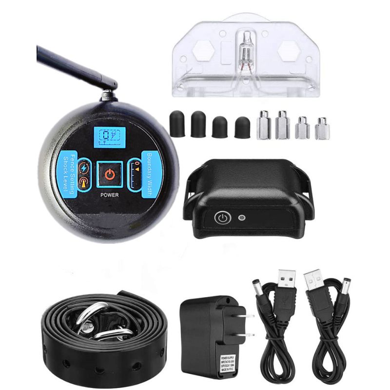 Wireless Dog Electric Fence System Rechargeable Collar Waterproof Adjustable Safe Play Area for Dogs 200 Meters