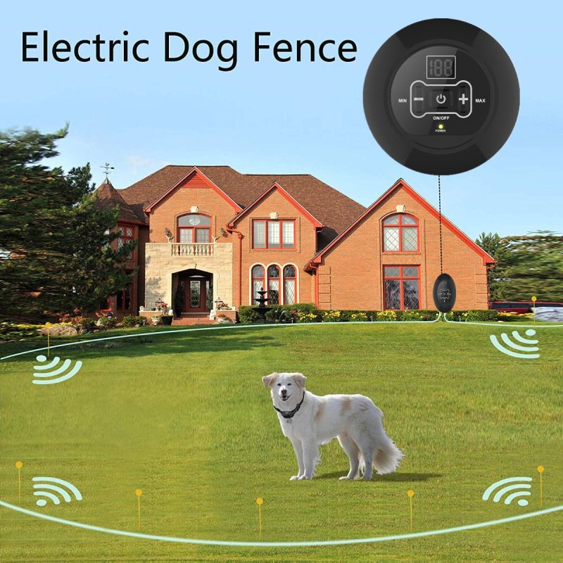 Wireless Dog Electric Fence System Rechargeable Collar Waterproof Adjustable Safe Play Area for Dogs 200 Meters