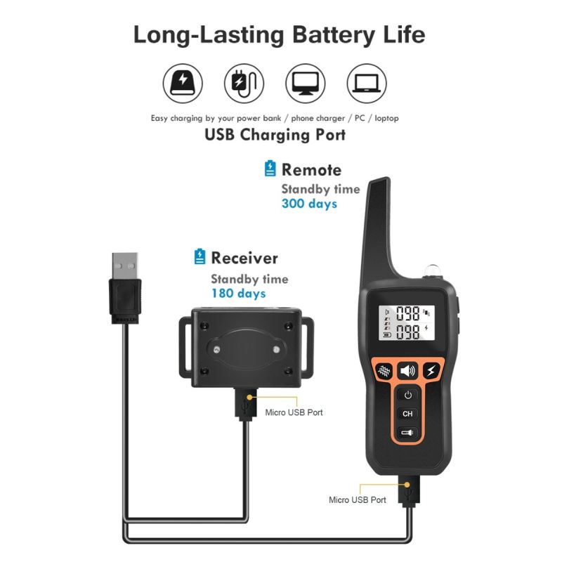 1000m Electric Dog Training Collar Remote Control with Safety Keylock and Adjustable Modes for Humane Training