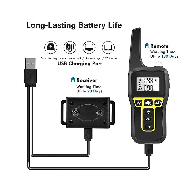 1000m Electric Dog Training Collar Remote Control with Safety Keylock and Adjustable Modes for Humane Training