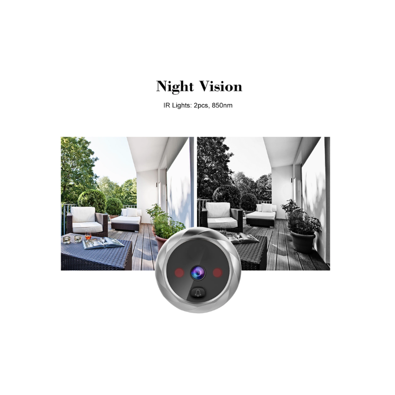 Digital Door Viewer Peephole Door Camera Doorbell 2.8-inch Night Vision Photo Shooting Digital Door Monitoring for Home Security