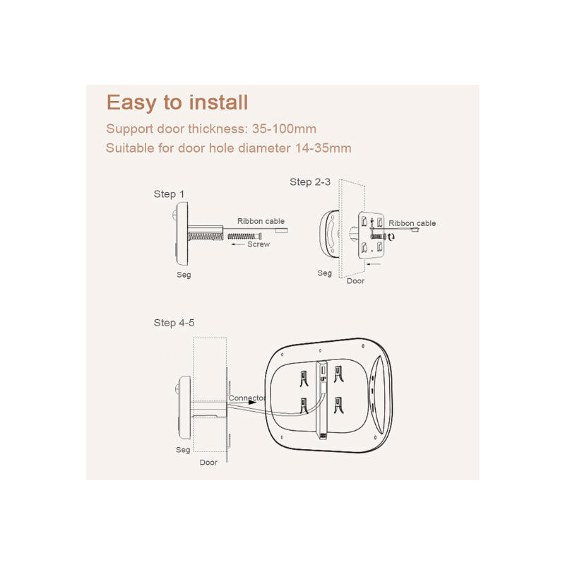 Digital Door Viewer Peephole Door Camera Doorbell 2.8-inch Night Vision Photo Shooting Digital Door Monitoring for Home Security
