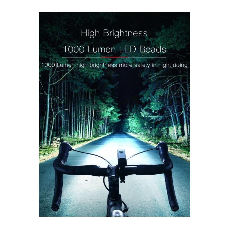 Illuminate Your Ride with EOS530 Bicycle Light 1000LM USB Rechargeable Waterproof Headlight Perfect for Cycling