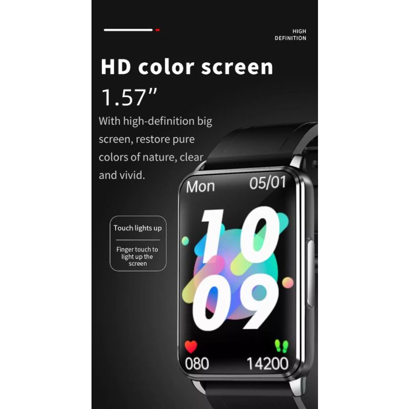 EP02 Blood Glucose Sugar Smart Watch ECG HRV heart rate temperature 1.57