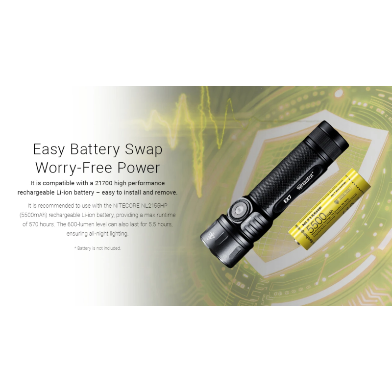 Nitecore EX7 6000 Lumen USB-C Rechargeable Flashlight 