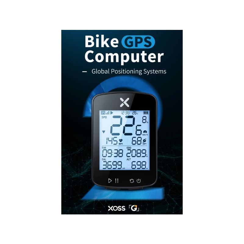 XOSS G+ G2 Bike Computer GPS Generation Wireless Speedometer Tracker with Custom Display and Heart Rate Sensor