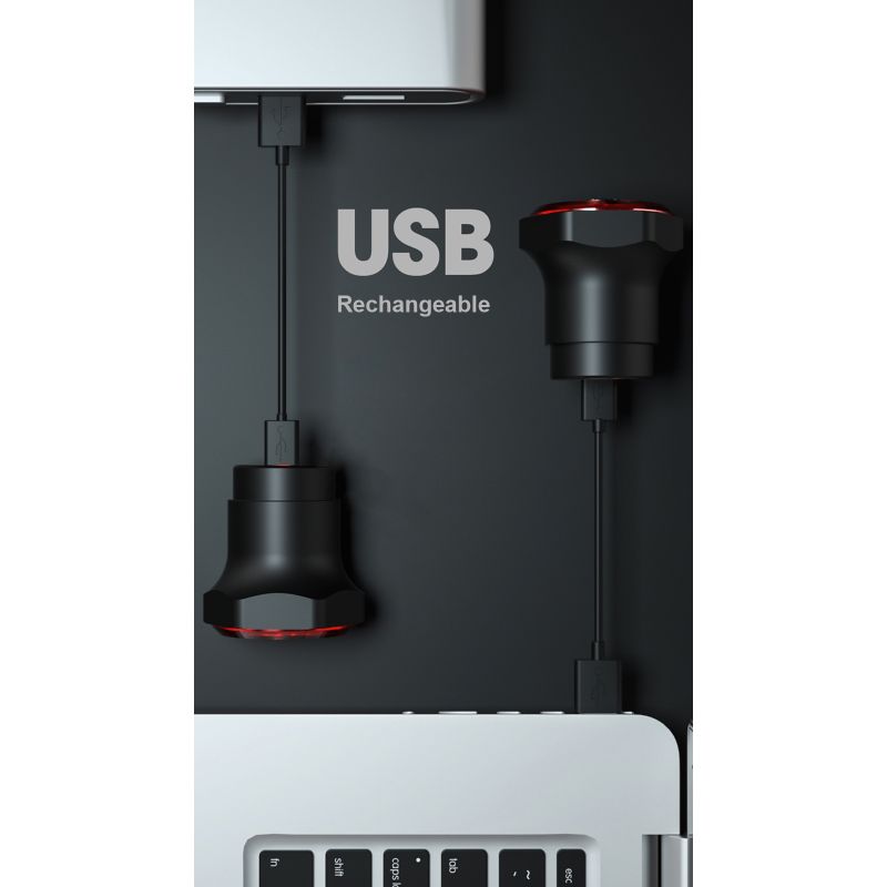 Smart Bicycle Tail Light with Auto Start Stop Brake Light USB Charge IPX6 Waterproof Cycling Safety Light