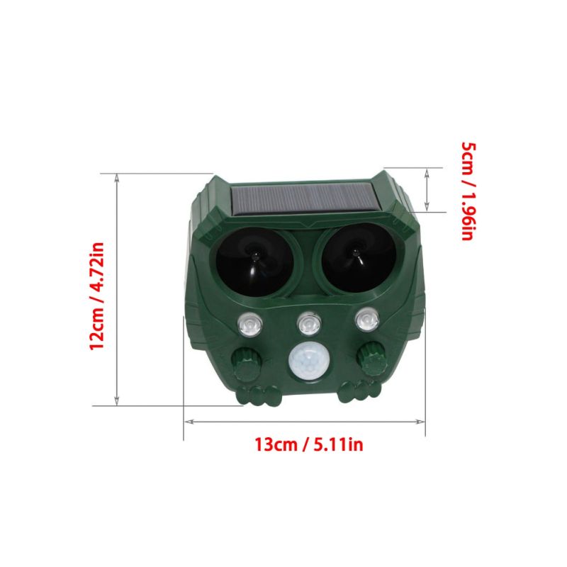 Eco-Friendly Ultrasonic Animal Repeller Solar Power Deer Cat Dog Deterrent Outdoor Pest Control Safe Gardening