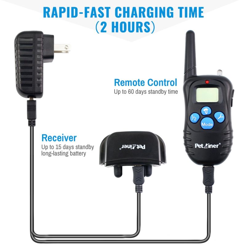 Petrainer 998D Remote Electric Dog Training Collar 300M Range Waterproof Rechargeable High-Capacity Battery