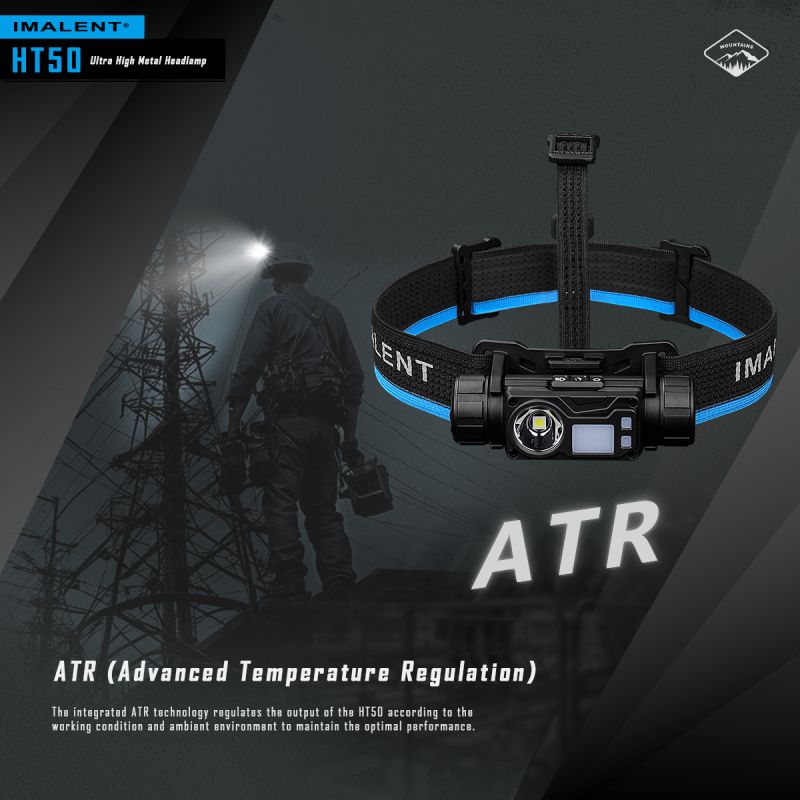 IMALENT HT50 LED Adventure Headlamp Dual Light Sources Rechargeable Lightweight Design High Lumen Output