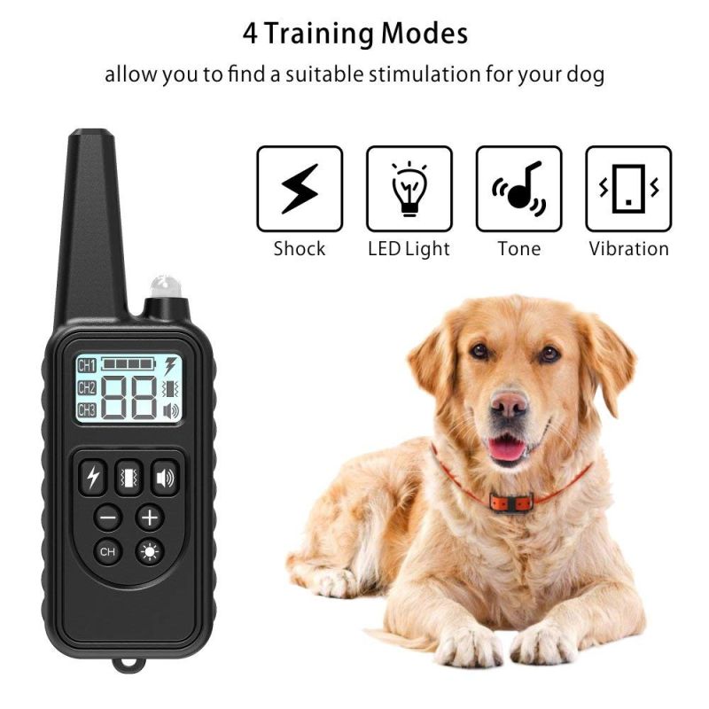 800m Electric Dog Training Collar Pet Remote Control Waterproof Rechargeable LCD Display Shock Vibration Sound