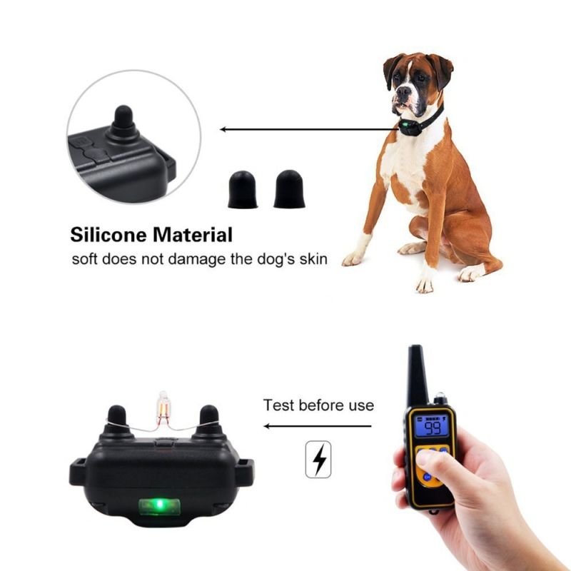 800yd Electric Remote Dog Training Collar Waterproof Rechargeable Adjustable Levels for All Size Dogs