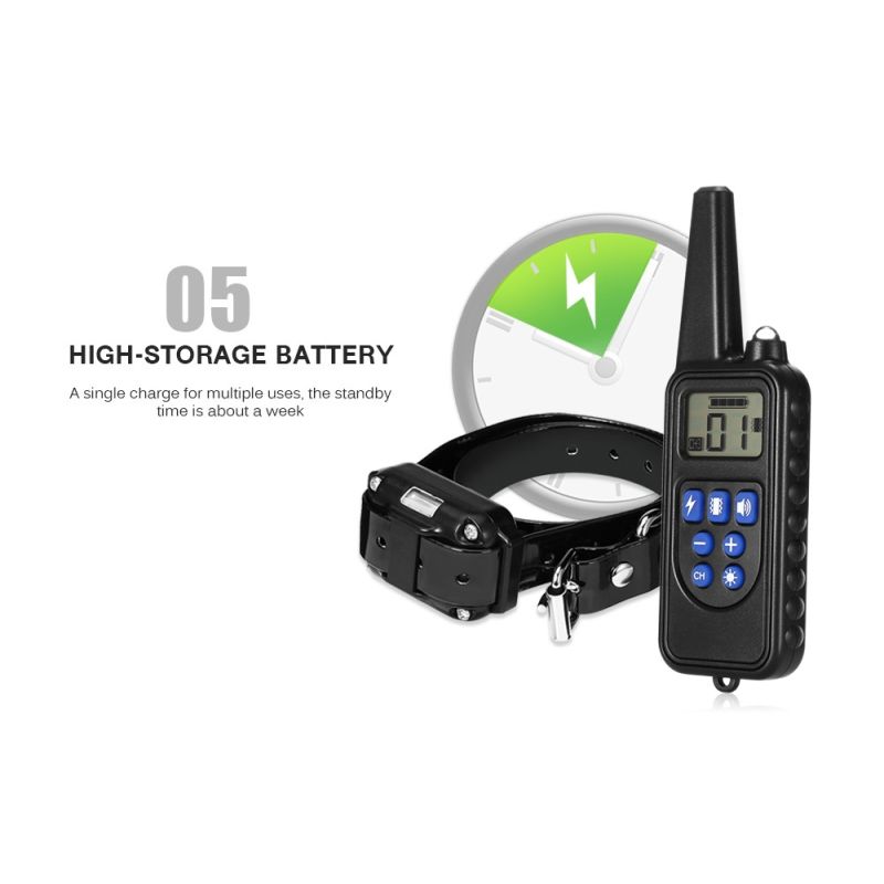 800m Electric Dog Training Collar Waterproof Rechargeable Pet Remote Control with LCD Display Adjustable Modes