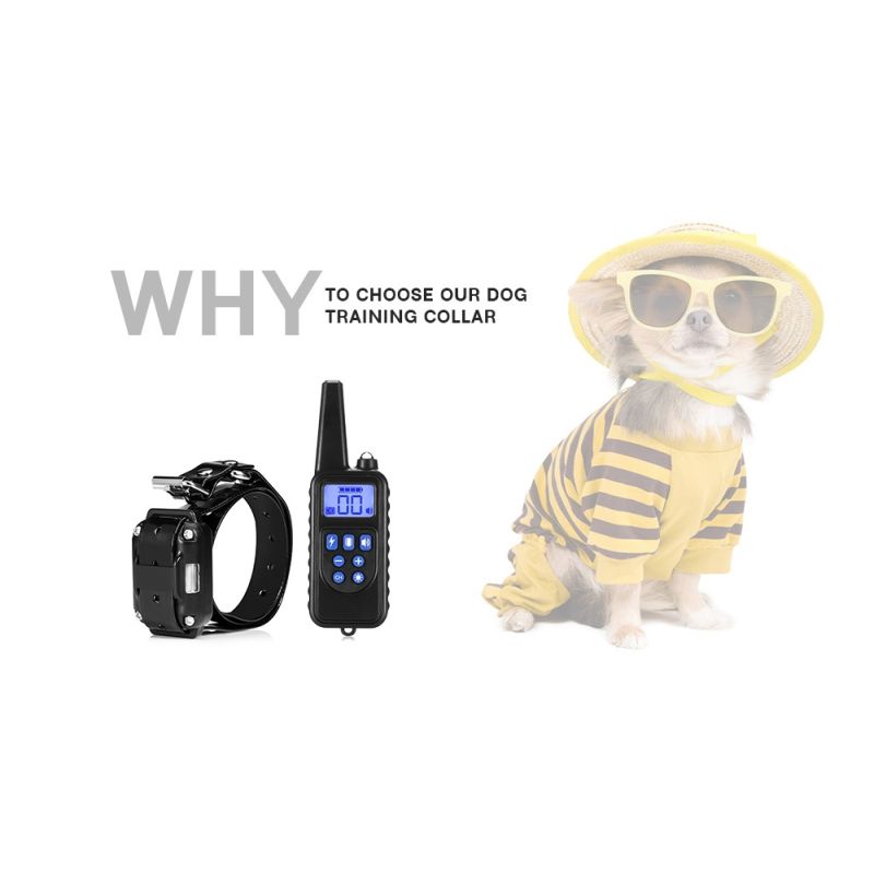 800m Electric Dog Training Collar Waterproof Rechargeable Pet Remote Control with LCD Display Adjustable Modes