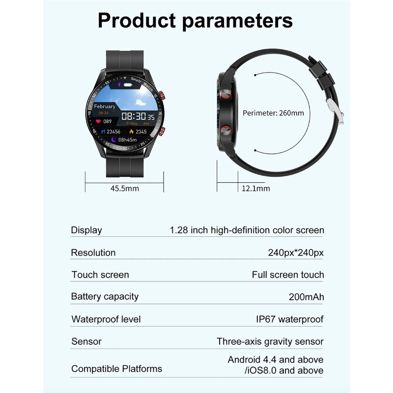 HW20 ECG+PPG Bluetooth Call Smart Watch