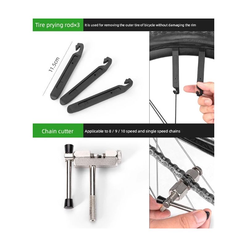 ROCKBROS Professional Cycling Tools Set Durable Carbon Steel Bike Repair Kit with Compact Storage