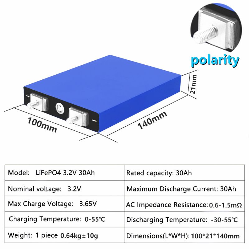 LiitoKala 3.2V 30Ah Lifepo4 Battery Pack 4S 12.8V High Density for Electric Vehicles Solar Long Cycle Life