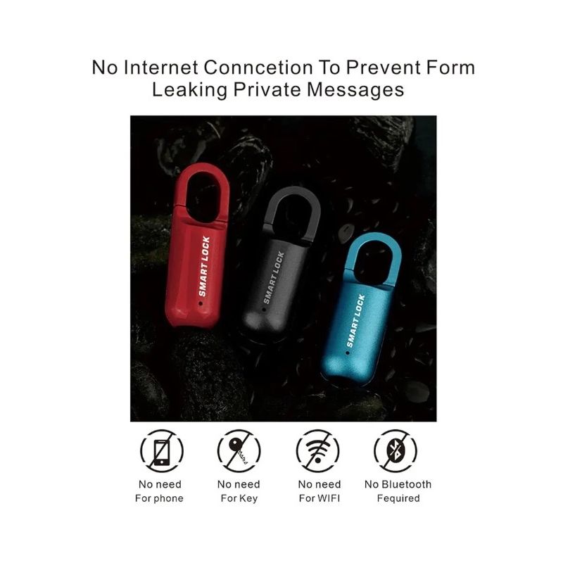 Mini Fingerprint Padlock Quick Unlock Keyless Access Durable Lock with Lightweight Design for Travel Security