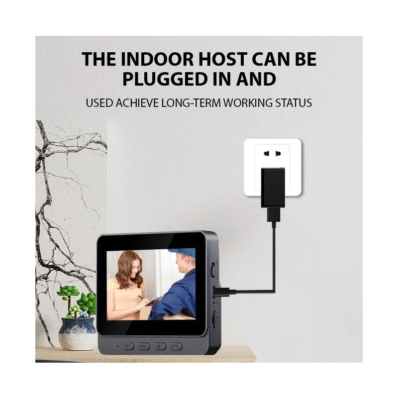 M12 Wireless Video Doorbell with 4.3 inch IPS Screen IR Night Vision for Enhanced Residential Safety