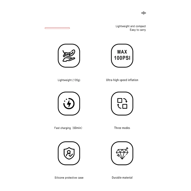 HT09 Mini Bike Pump Portable Electric Air Pump with High-Precision Pressure Sensor Lightweight Design