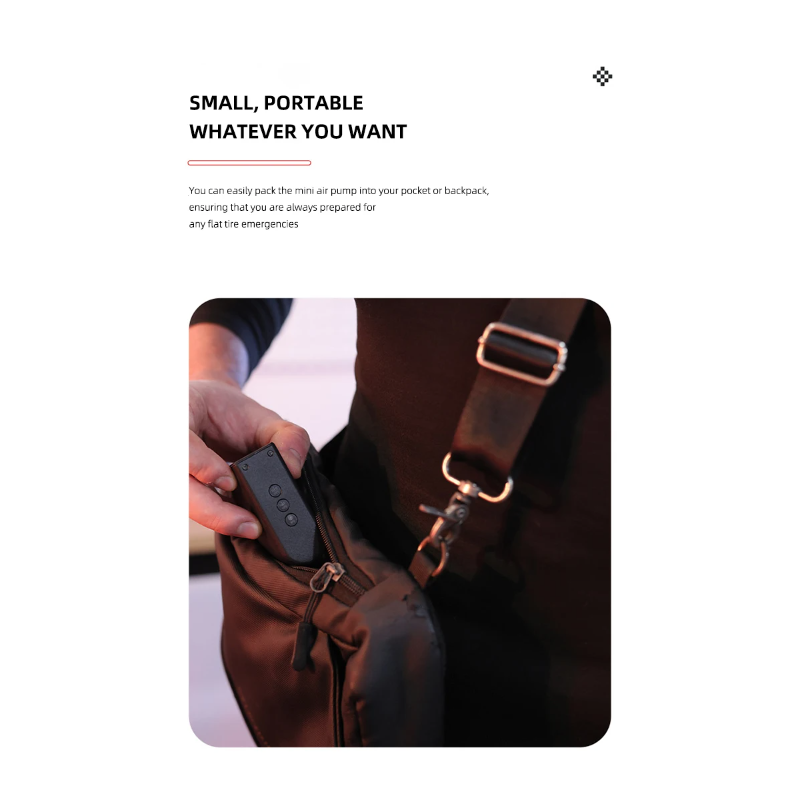 HT09 Mini Bike Pump Portable Electric Air Pump with High-Precision Pressure Sensor Lightweight Design