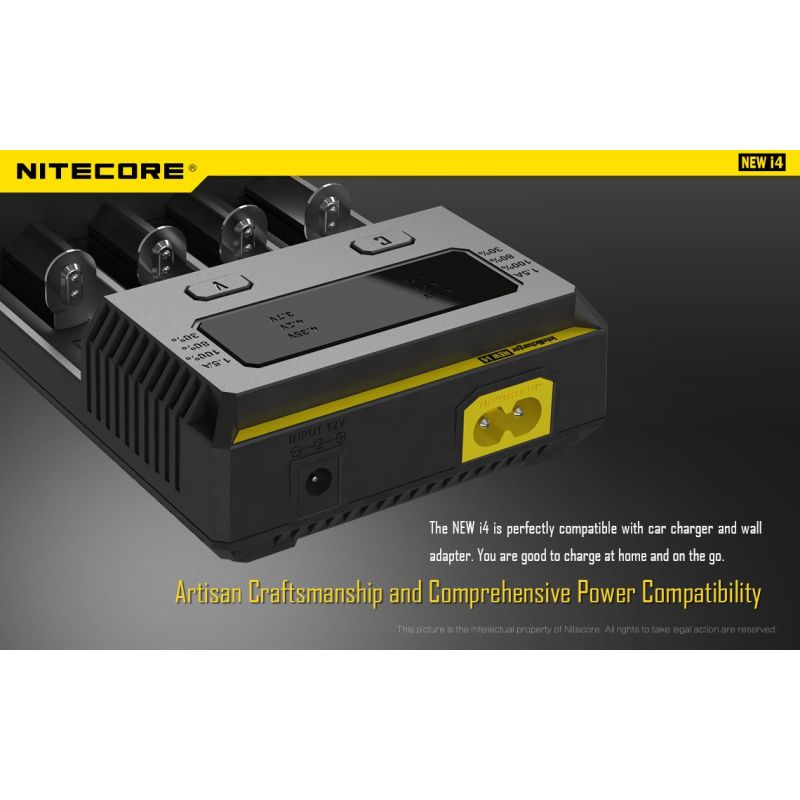 Nitecore NEW I4 Li-ion Battery Charger User-Friendly Efficient Output Smart Charging for Li-ion NiMH Compatibility