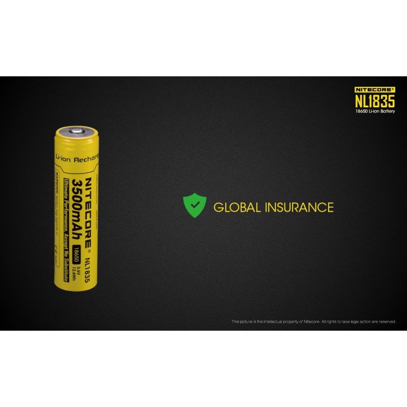 Nitecore 18650 NL1835 3500mAh Li-ion Rechargeable Battery for Long-lasting Power and Reliable Performance