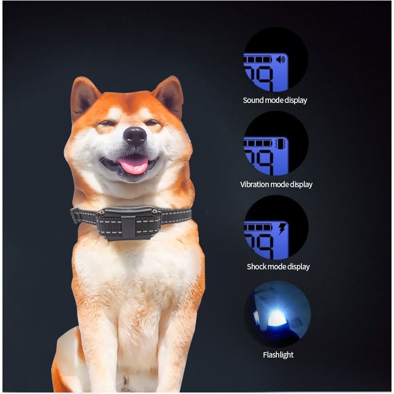 Outdoor 800m Electric Dog Training Collar Waterproof LCD Display Humane Adjustable Levels Rechargeable Collar