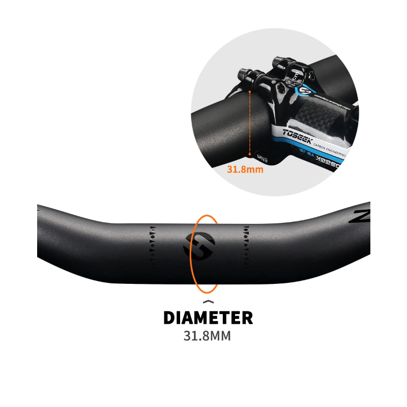 TOSEEK ZF-ONE MTB Carbon Handlebar 31.8mm Lightweight Matt Black 580mm 760mm Ergonomic Design Premium Quality