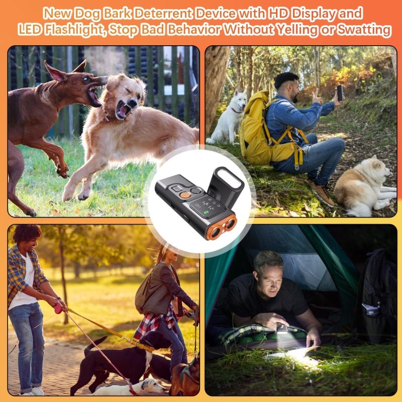 Bark Guard Anti Barking Device for Dogs, Dog Bark Deterrent Devices Can Stop Bad Behavior with HD Display and LED Flashlight