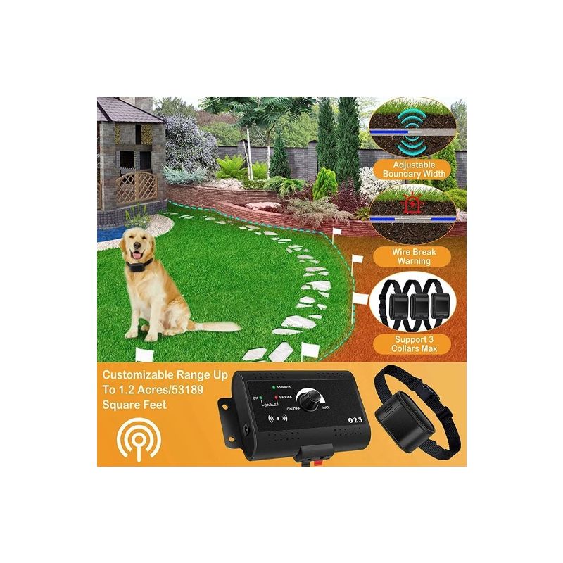 Electric Pet Fence Invisible Wireless Dog Fence System with Magnetic Field Induction Customizable Roaming Area
