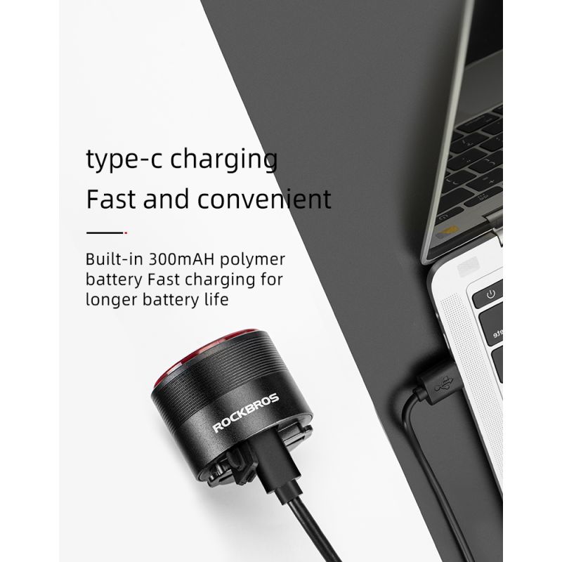 ROCKBROS Q3 Bike Tail Light with Smart Brake Sensor IPX6 Waterproof for MTB and Road Cycling Safety