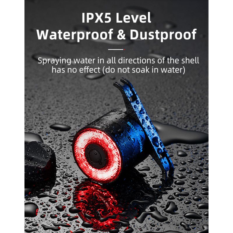 ROCKBROS Q3 Bike Tail Light with Smart Brake Sensor IPX6 Waterproof for MTB and Road Cycling Safety