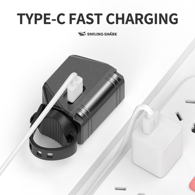 SMILING SHARK EVO1700 Bicycle Headlight USB-C Rechargeable Waterproof Multi-Mode LED Bike Lights
