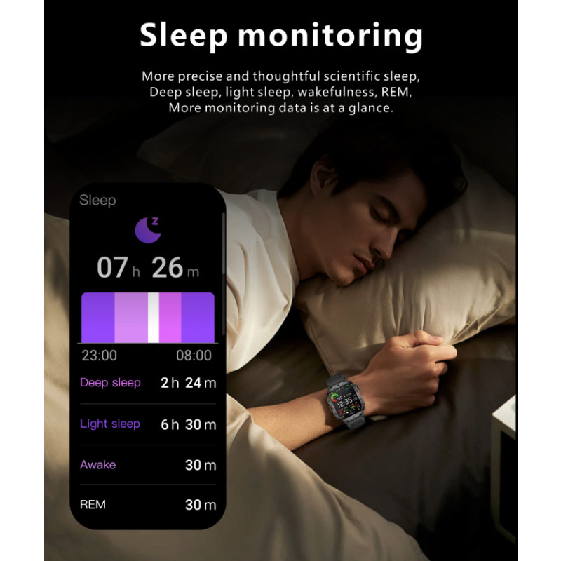 QX11 Smart Watch Men IP68 5ATM Outdoor Sports Fitness Tracker Health Monitor 1.96