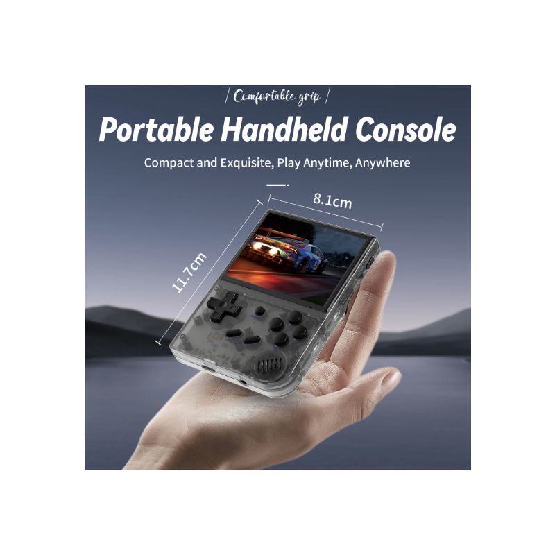 ANBERNIC RG35XX Retro Handheld Game Console Vibrant IPS Screen PSP Support for Nostalgic Gameplay in Gray