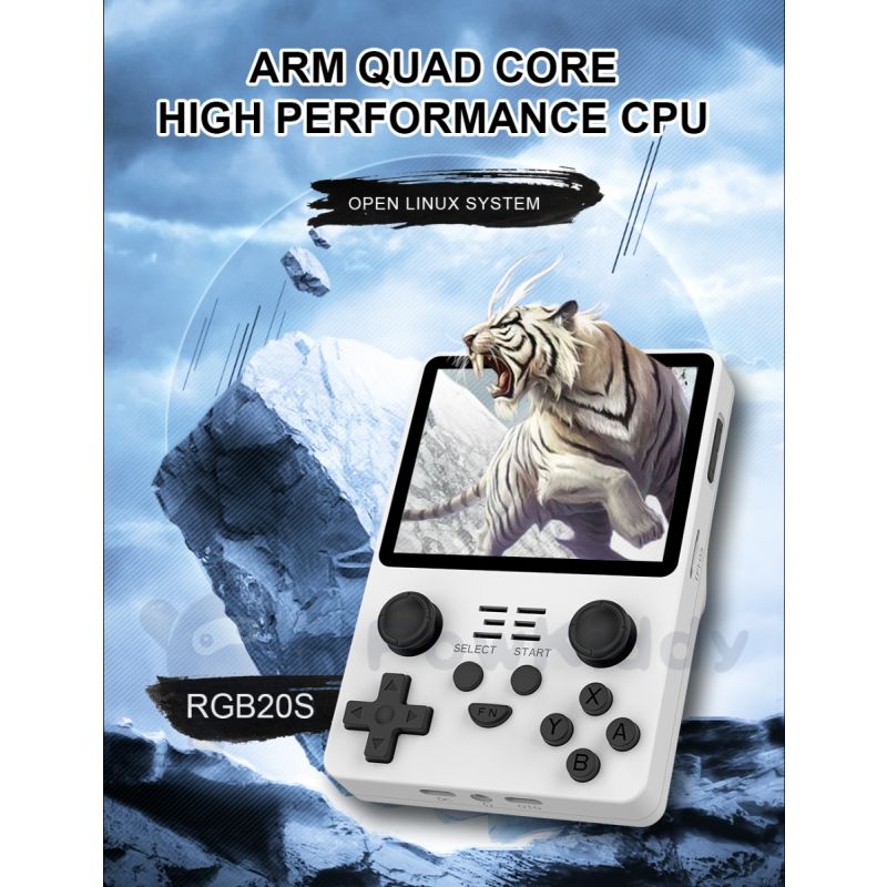 POWKIDDY RGB20S Handheld Console 3.5 Inch HD Display Retro Gaming Device for Kids Retro Enthusiasts Gifts
