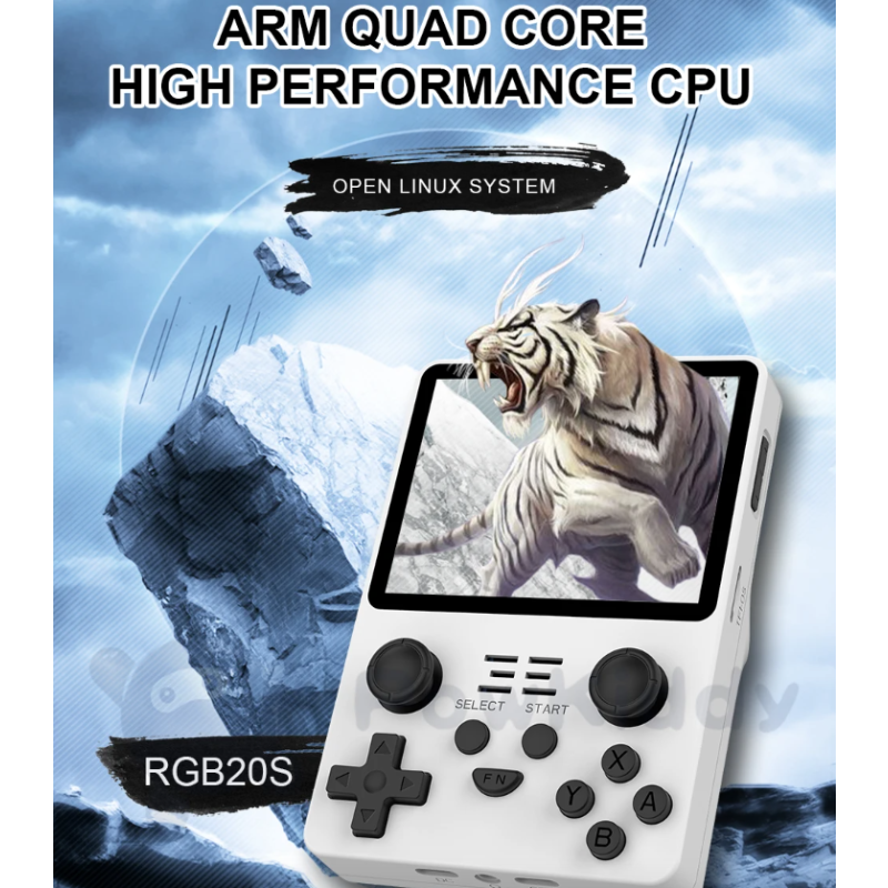POWKIDDY RGB20S Handheld Game Console Retro Gaming with RK3326 3.5 Inch Screen and Game Emulators N64 PS1