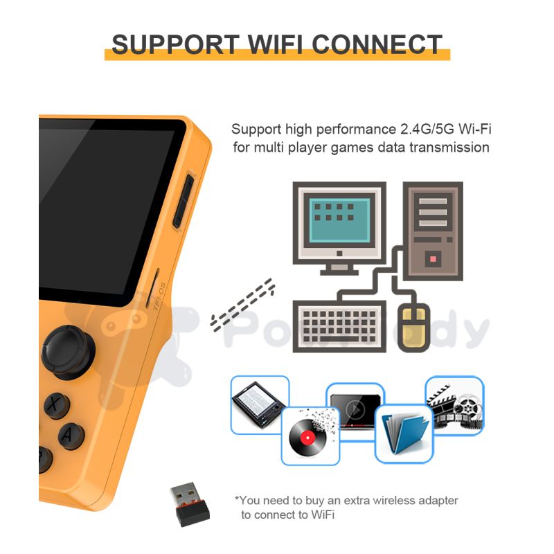 POWKIDDY RGB20S Handheld Console 3.5 Inch HD Display Retro Gaming Device for Kids Retro Enthusiasts Gifts