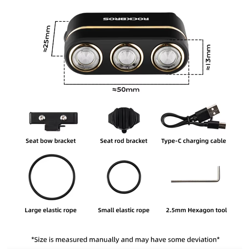ROCKBROS Smart Bicycle Rear Light IP64 Waterproof Warning taillights Type-C Charging Brake Sensing Tail Light Night Cycling Light Bike Accessories