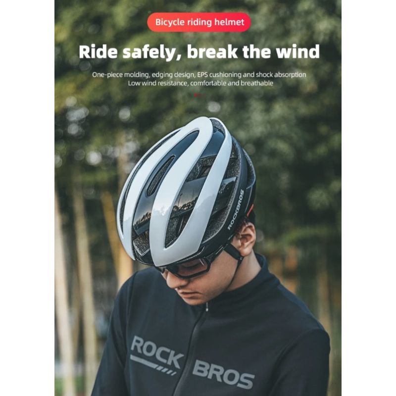 ROCKBROS Bicycle Helmet Ultralight Cycling Helmet Anti-Sweat Technology Shock Resistant for Outdoor Sports