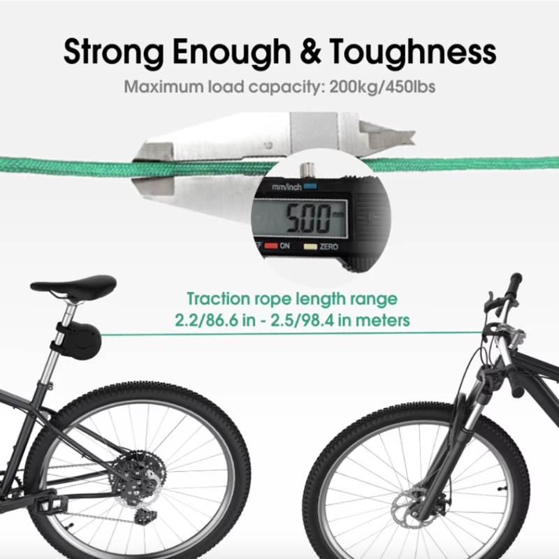 Bicycle Tow Rope Flexible Retractable Bike Tractor for Kids Mountain Biking Family Adventures Easy Setup