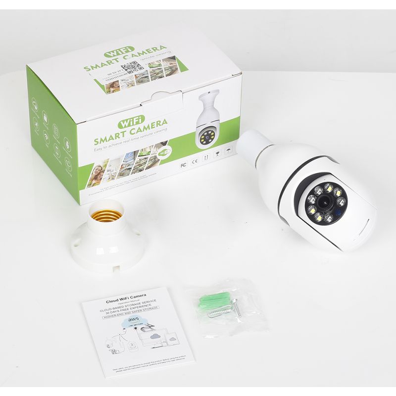 5G Wifi E27 Bulb Surveillance Camera Smart Home Night Vision Dual Band Connectivity Motion Detection
