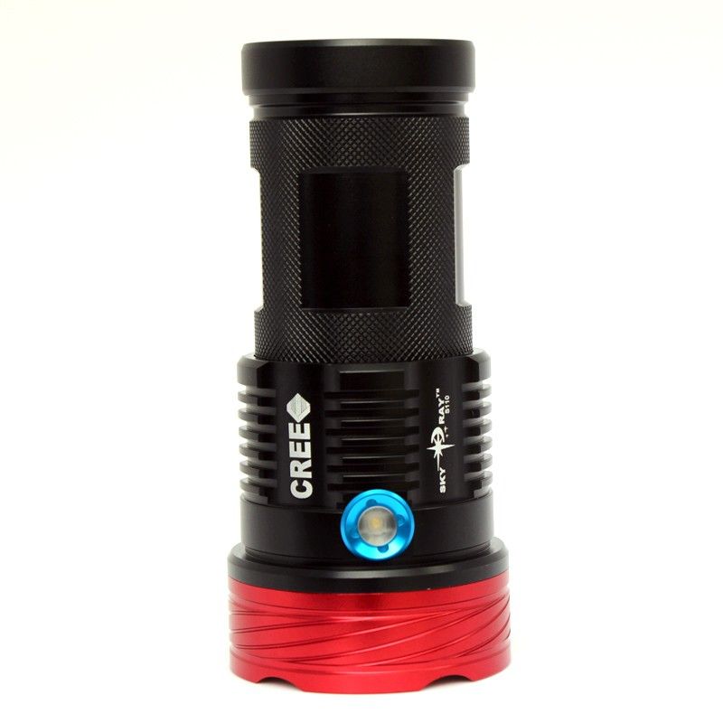 Sky Ray S110 10T6/U2 10000-Lumen LED Flashlight Rugged Design for Versatile Outdoor Camping and Emergency Use