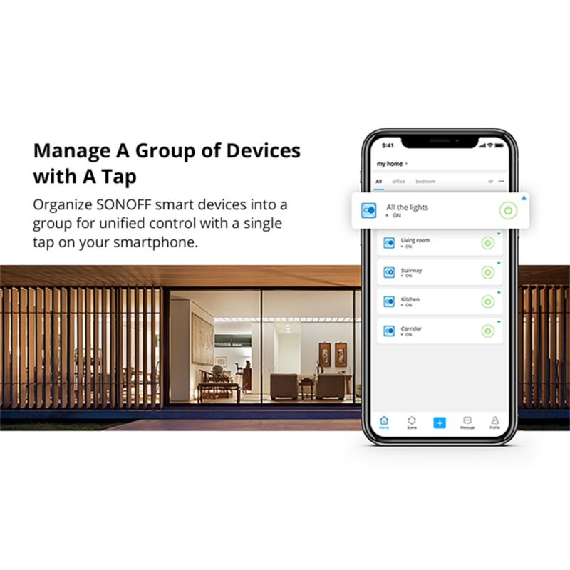 SONOFF Basic R2 Wifi Switch Module with Voice Control for Smart Home Lighting Compatible with Alexa and Google