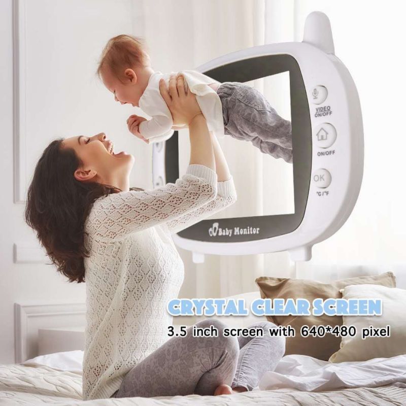 SP850 Wireless Video Baby Monitor 3.5 Inches LCD Night Vision 2 Way Audio Secure Connection for Child Safety